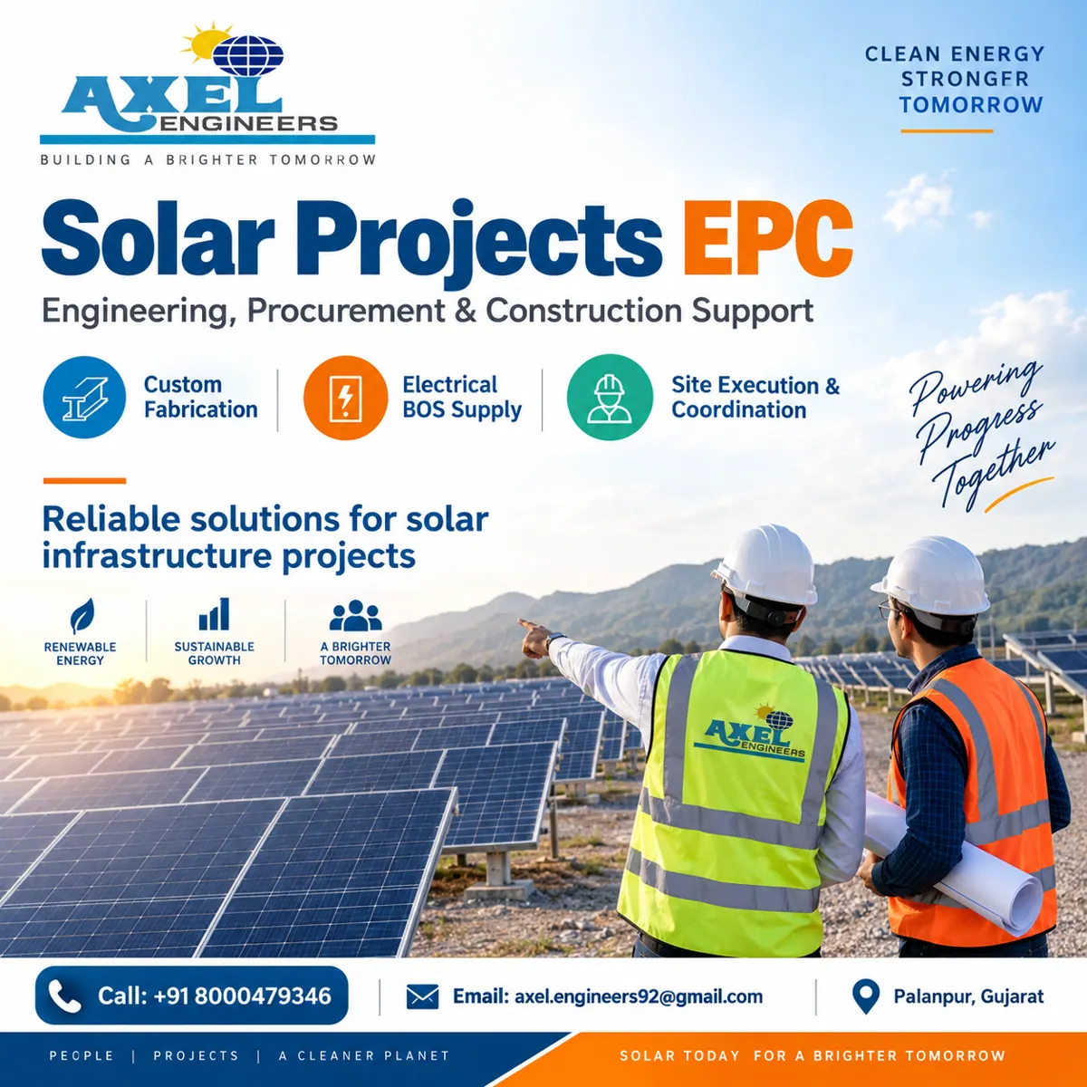 AXEL ENGINEERS promotional artwork — Solar Project EPC