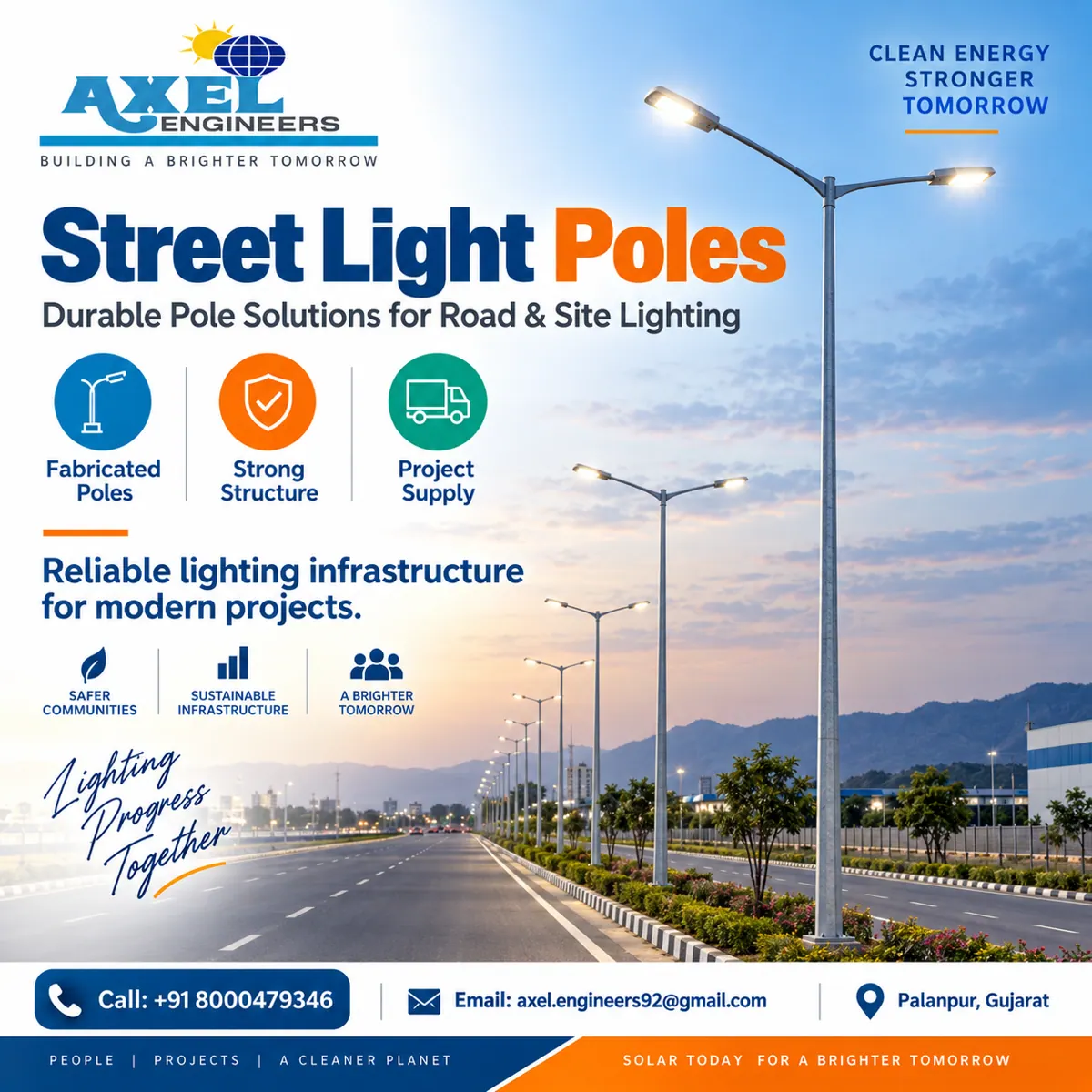 AXEL ENGINEERS promotional artwork — Street Light Poles