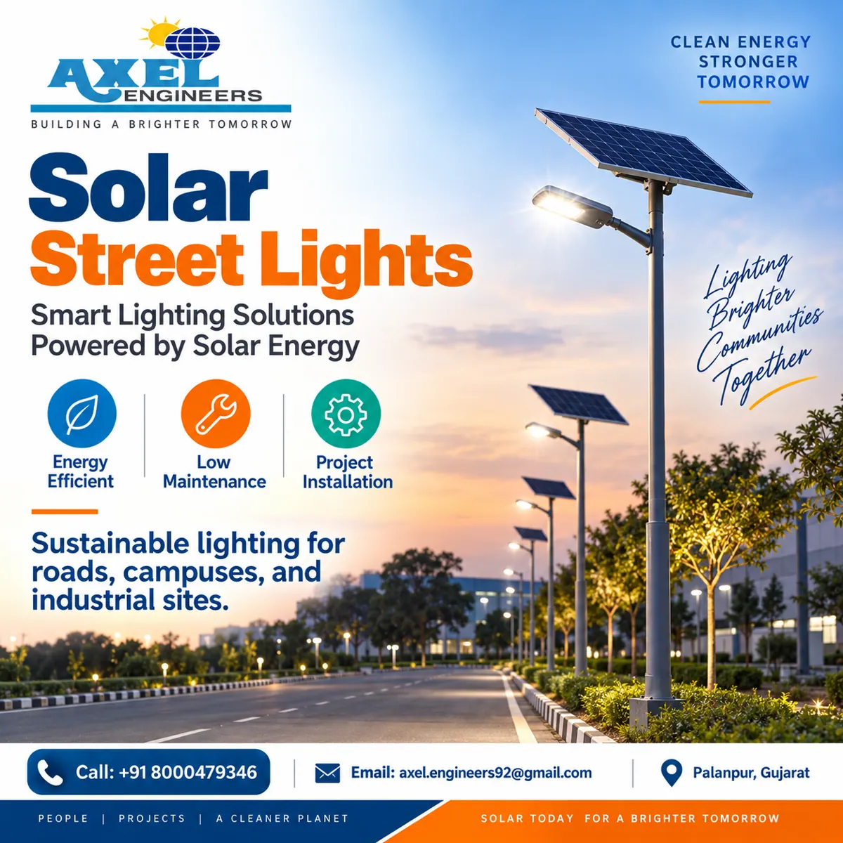 AXEL ENGINEERS promotional artwork — Solar Street Lights