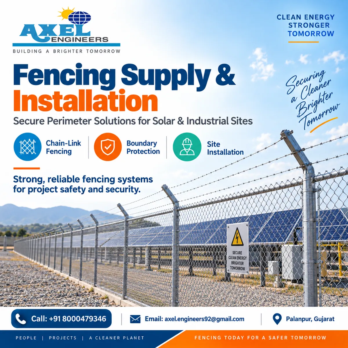 AXEL ENGINEERS promotional artwork — Fencing Supply & Installation