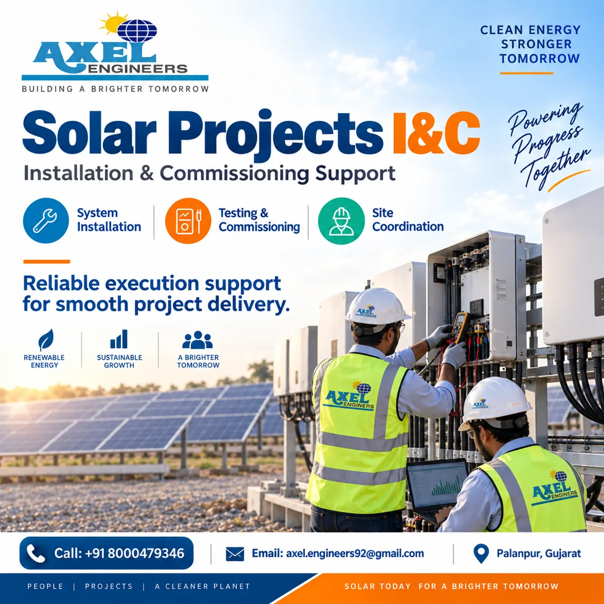 AXEL ENGINEERS promotional artwork — Solar Projects I&C