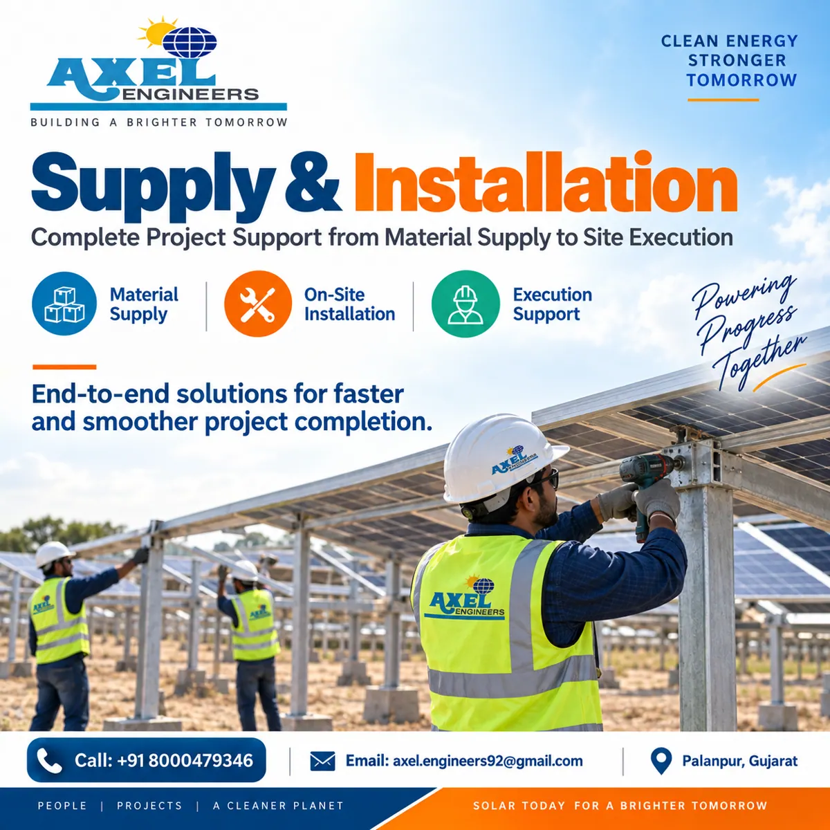 AXEL ENGINEERS promotional artwork — Supply & Installation